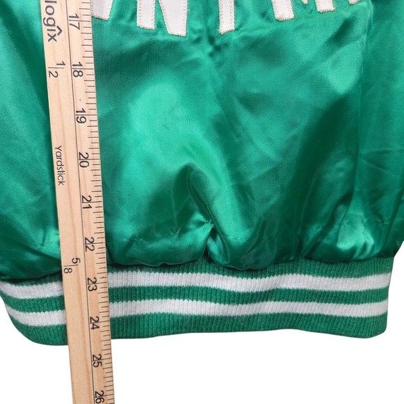 Vintage‎ Active Generation Producers Satin Green Snap Button Jacket Size Large - Picture 13 of 13